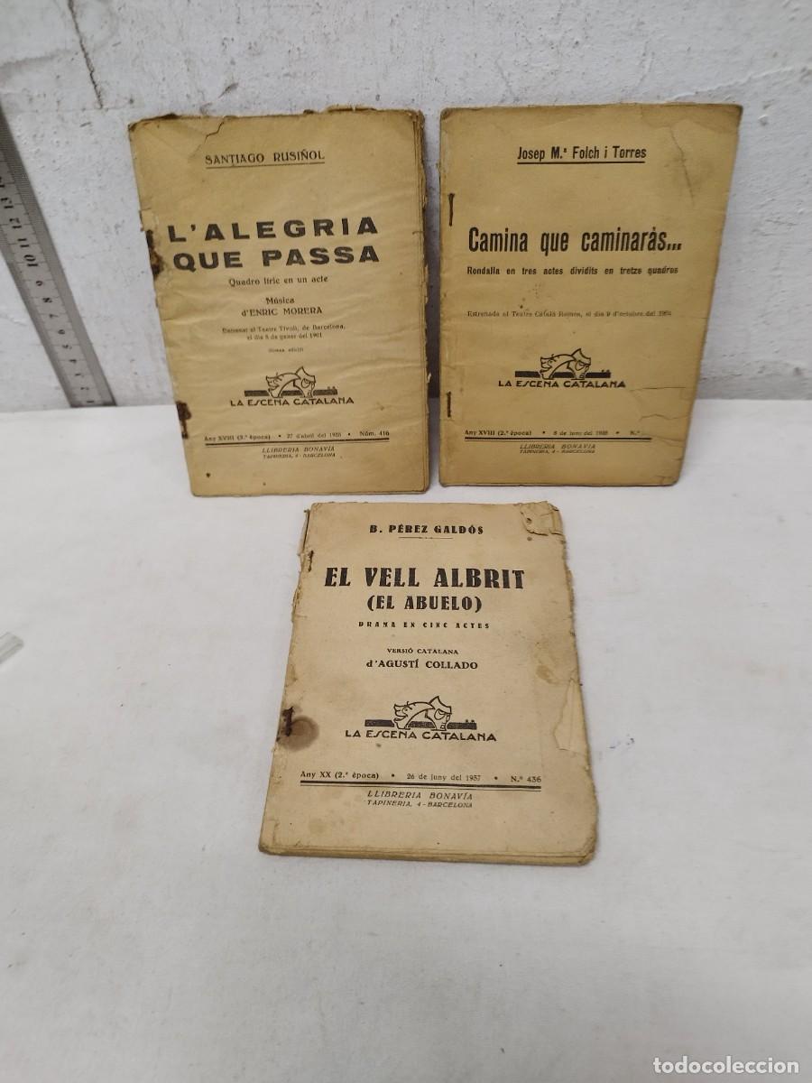 Libros de segunda mano: Lote de 3 antiguos libros de teatro, la escena catalana. De principios siglo. XX.