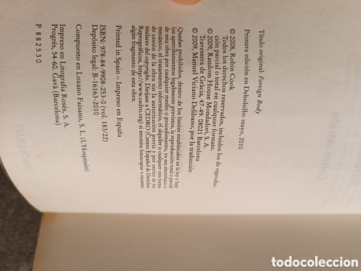 Libros de segunda mano: Cuerpo Extra&ntilde;o, Robin Cook - Foto 4