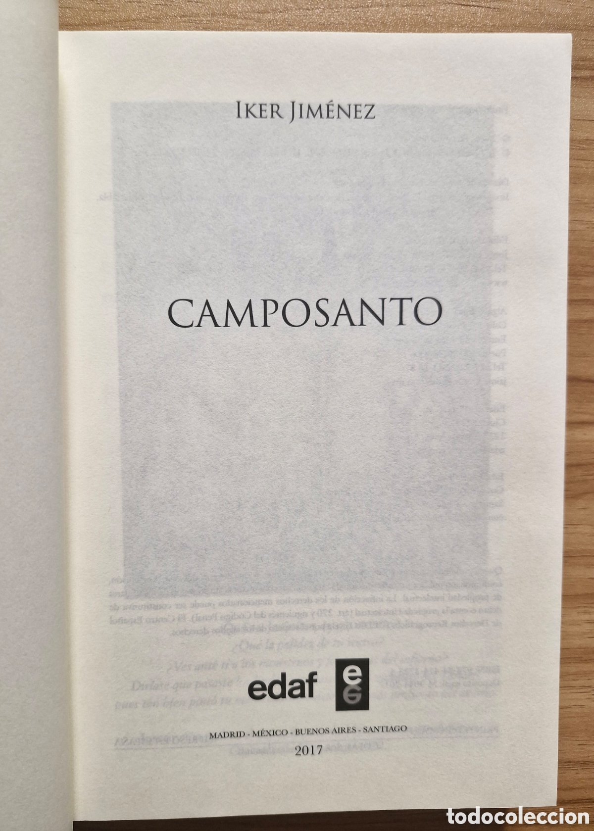 Libros de segunda mano: CAMPOSANTO - Iker Jim&eacute;nez - Foto 3