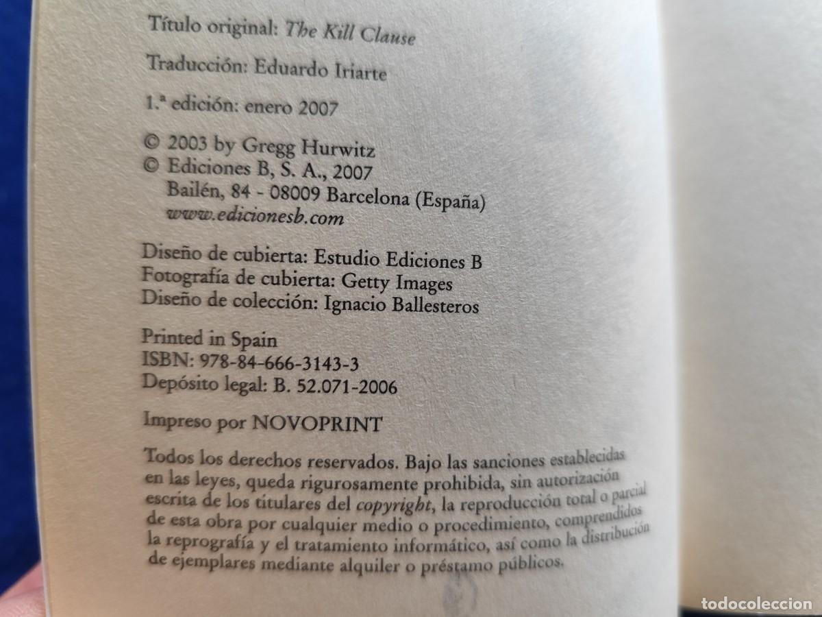 Libros de segunda mano: Comisi&oacute;n Ejecutora Greg Hurwitz Ediciones B,S.A. 2007 - Foto 6
