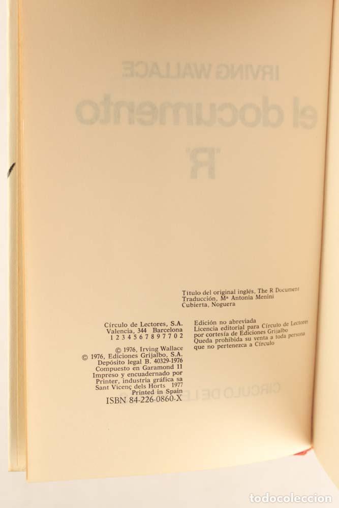 Libros de segunda mano: El documento R - Irving Wallace - Foto 3