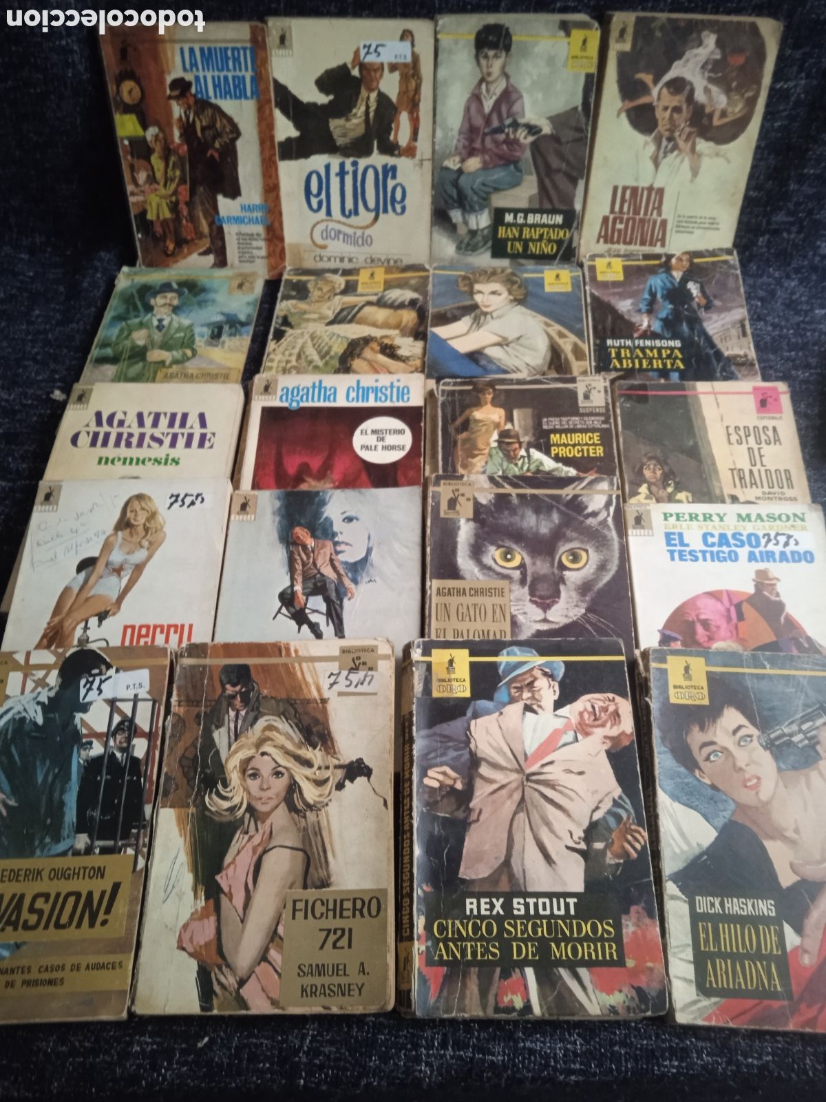 Libros de segunda mano: BIBLIOTECA ORO - LOTE DE 20 LIBROS - NOVELAS DE MISTERIO Y POLICIACAS A&Ntilde;OS 70