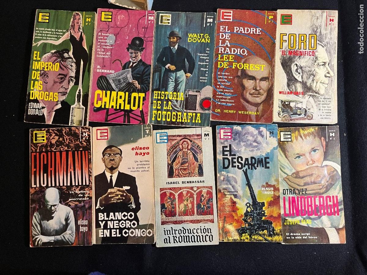 Libros de segunda mano: Lote 10 libros antiguos Editorial Luis de Caralt &ndash; Series E, H, M y P &ndash; Biograf&iacute;as y Divulgaci&oacute;n (a&ntilde;