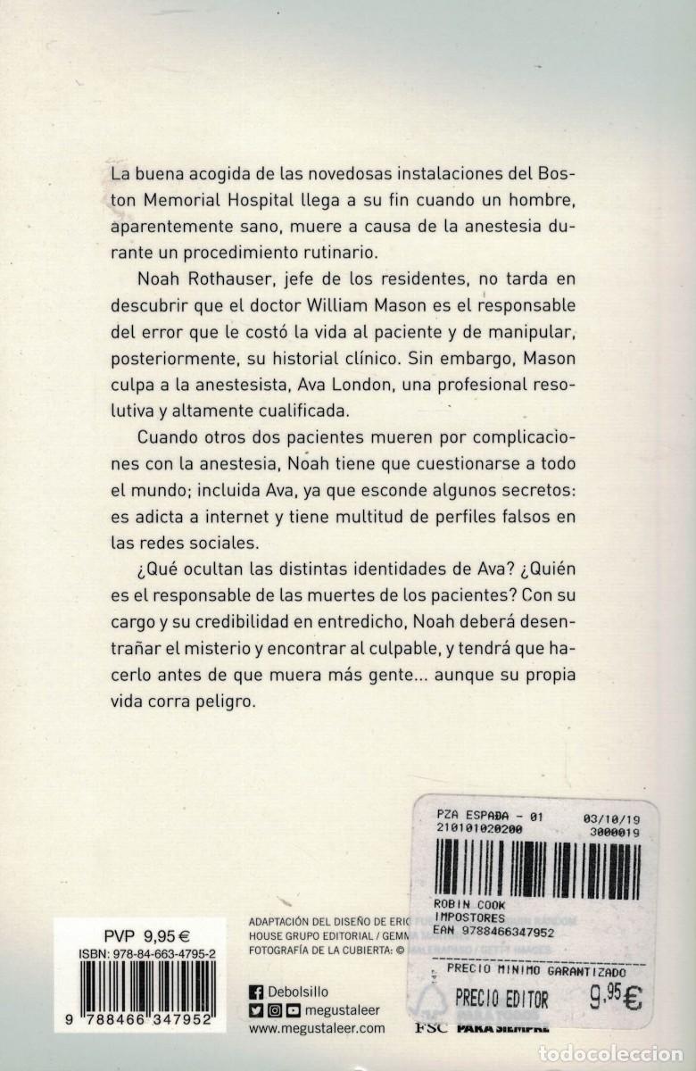 Libros de segunda mano: Robin Cook, Impostores - Foto 2