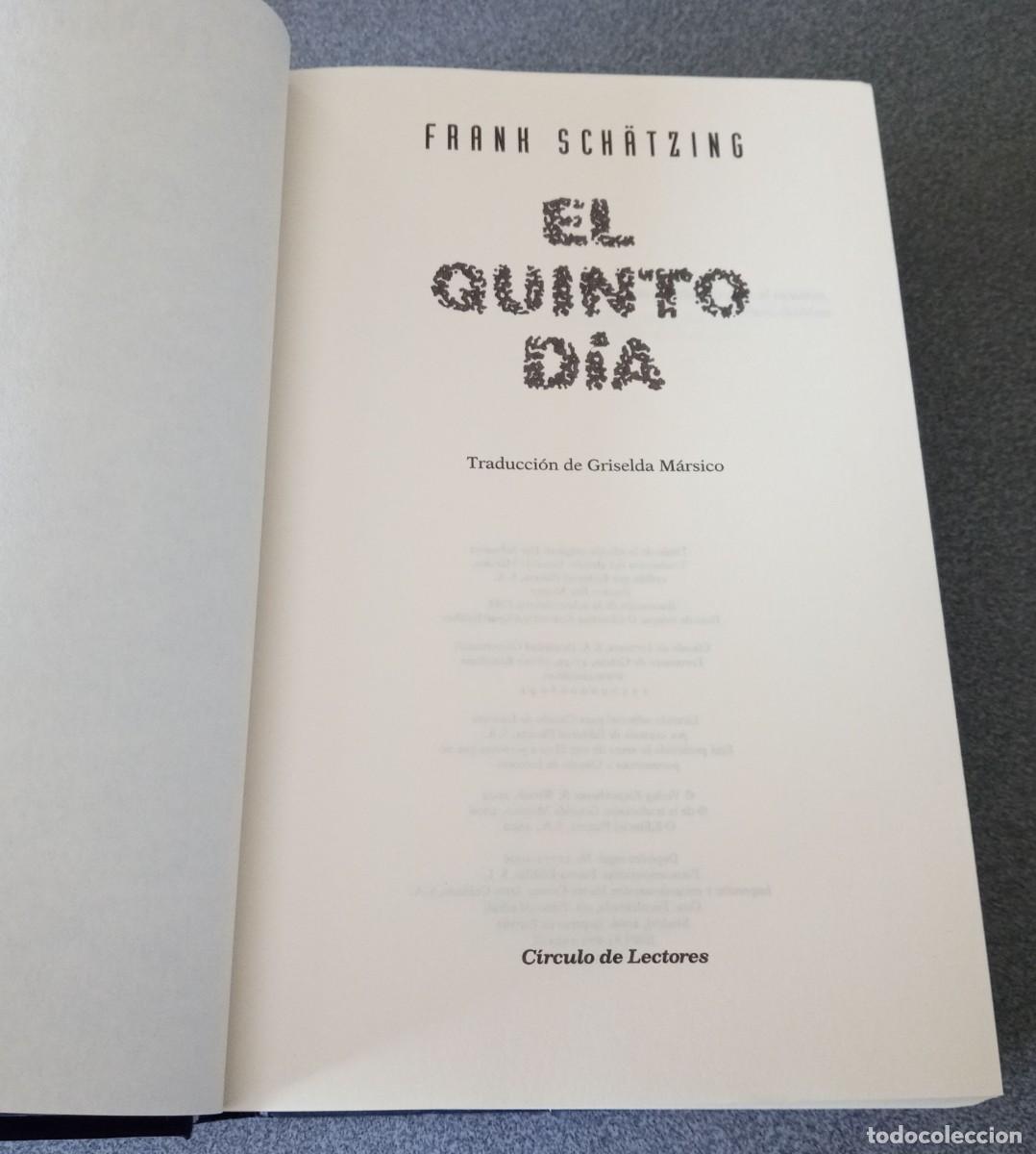 Libros de segunda mano: El Quinto D&iacute;a Frank Schatzing - Foto 3