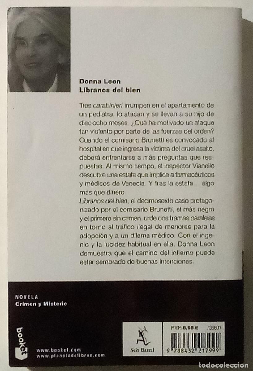 Libros de segunda mano: L&iacute;branos del mal / Donna Leon. Booket - Foto 3