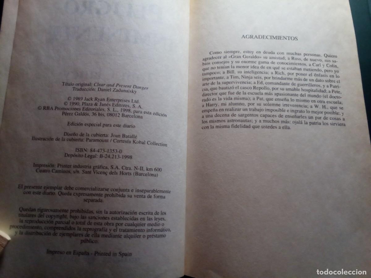 Libros de segunda mano: PELIGRO INMINENTE DE TOM CLANCY. - Foto 4