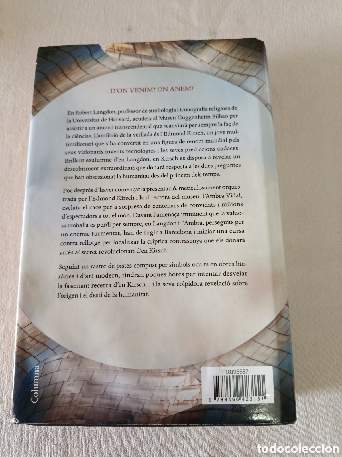 Libros de segunda mano: Origen (en catal&aacute;n) - Dan brown - Foto 2