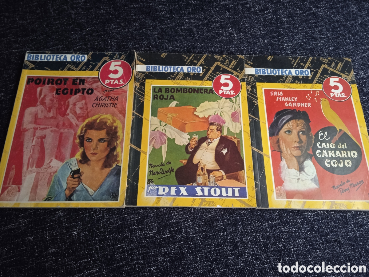Libri di seconda mano: BIBLIOTECA ORO -LOTE 3 NOVELAS -AGATHA CHRISTIE, Rex Stout, Erle Stanley Gardner