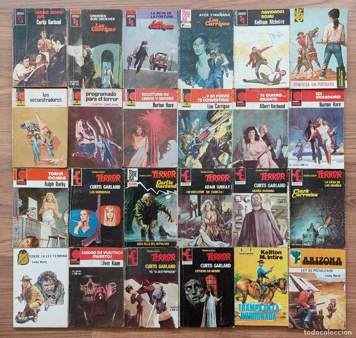 Gebrauchte B&uuml;cher: LOTE 24 BOLSILIBROS POLICIACOS-TERROR PULP (NOVELAS ANTIGUAS)