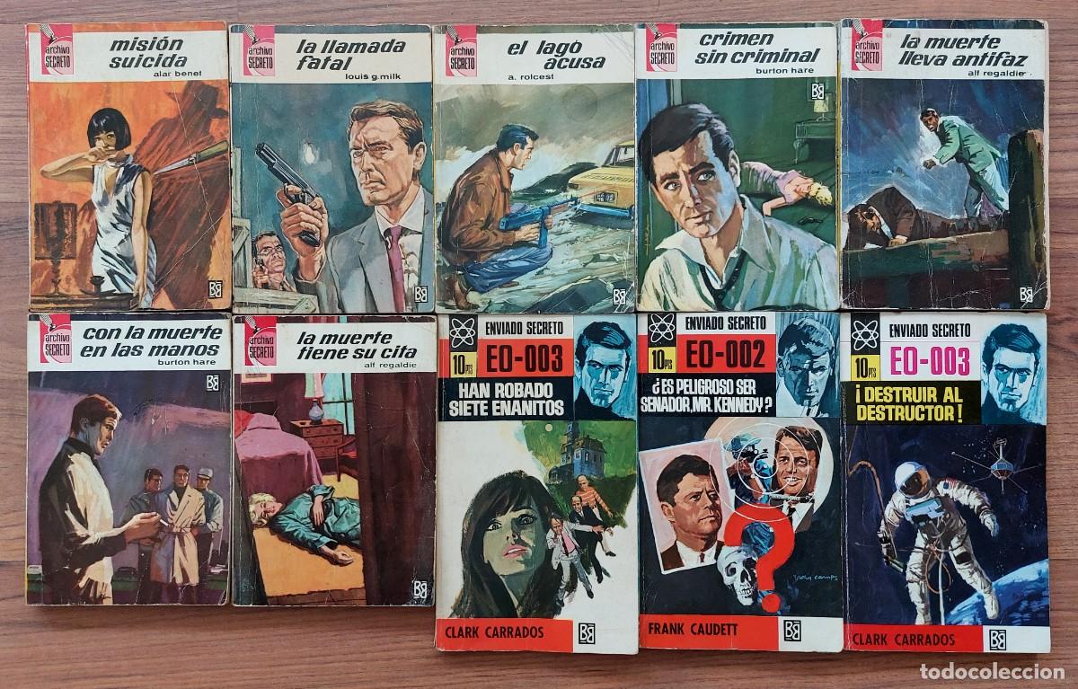 Libros de segunda mano: ARCHIVO Y ENVIADO SECRETO BRUGUERA - LOTE 10 NOVELAS ANTIGUAS-BOLSILIBROS-PULP (BUEN ESTADO)
