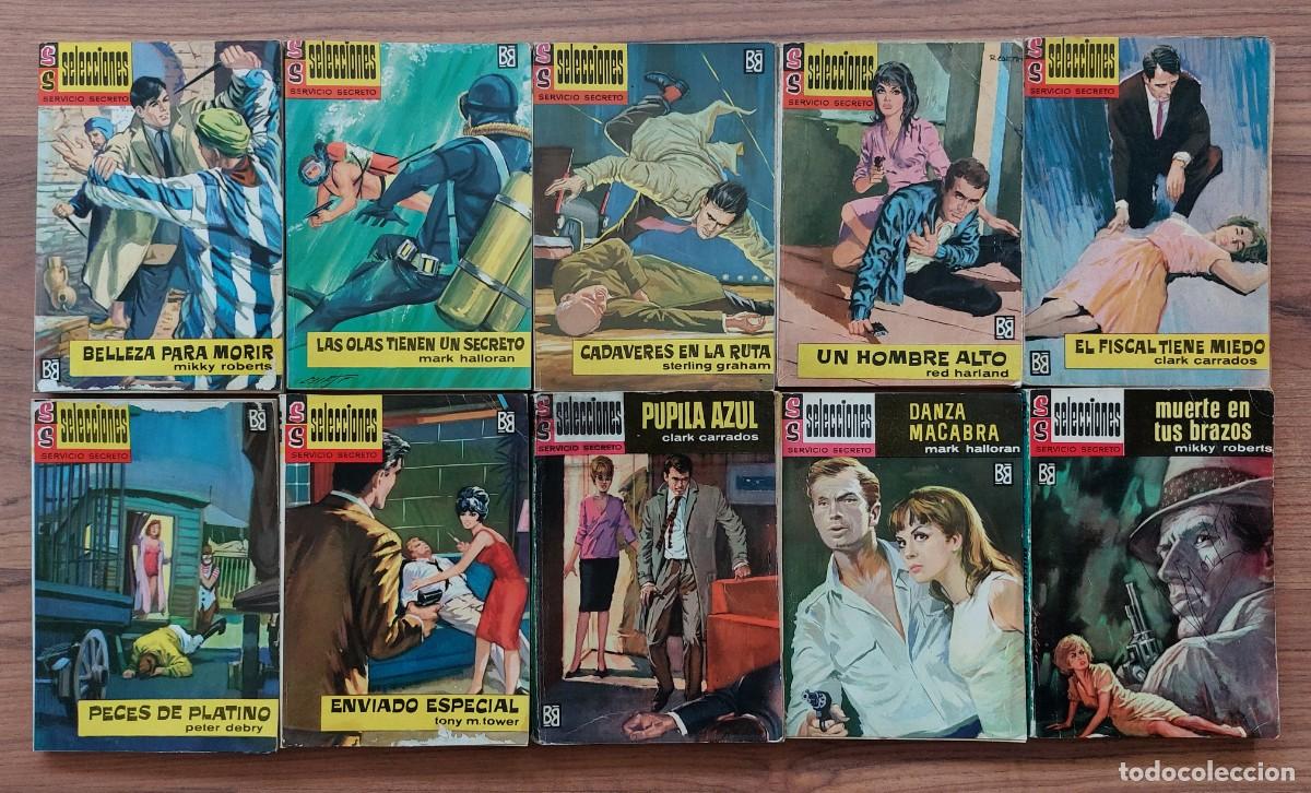 Libros de segunda mano: SELECCIONES SERVICIO SECRETO BRUGUERA - LOTE 10 NOVELAS ANTIGUAS-BOLSILIBROS-PULP (BUEN ESTADO)