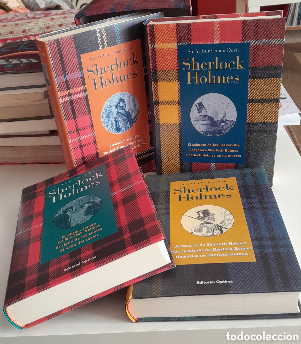 Libros de segunda mano: Sherlock Holmes. Obra completa. Arthur Conan Doyle. Editorial &Oacute;ptima. 4 vol en Cajet&iacute;n.