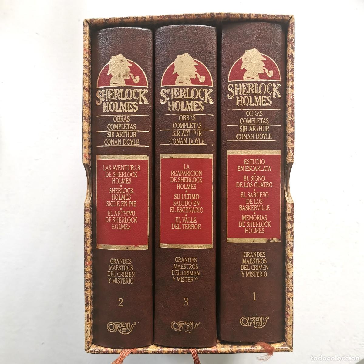Libros de segunda mano: SHERLOCK HOLMES OBRAS COMPLETAS 3 VOL&Uacute;MENES EN ESTUCHE - ARTHUR CONAN DOYLE - ORBIS TAPA DURA