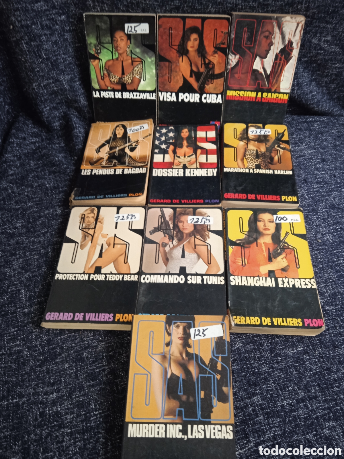 Libros de segunda mano: SAS - LOTE DE 10 NOVELAS / G&eacute;rard DE Villiers - EDICION EN FRANCES