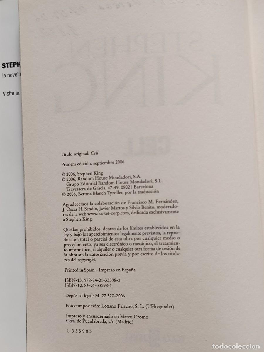 Libros de segunda mano: Cell de Stephen King - Foto 6