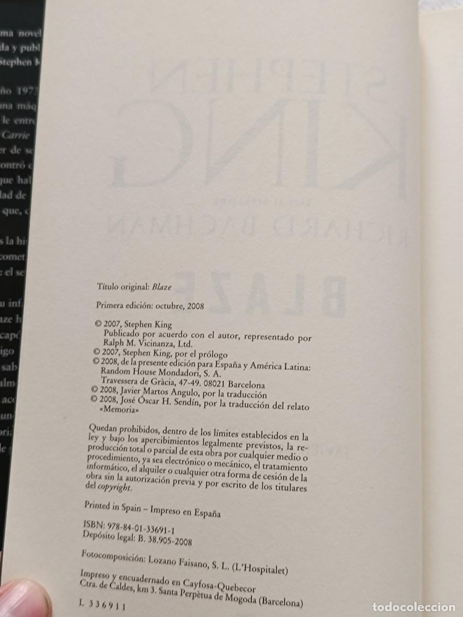 Libros de segunda mano: Blaze de Stephen King - Foto 5