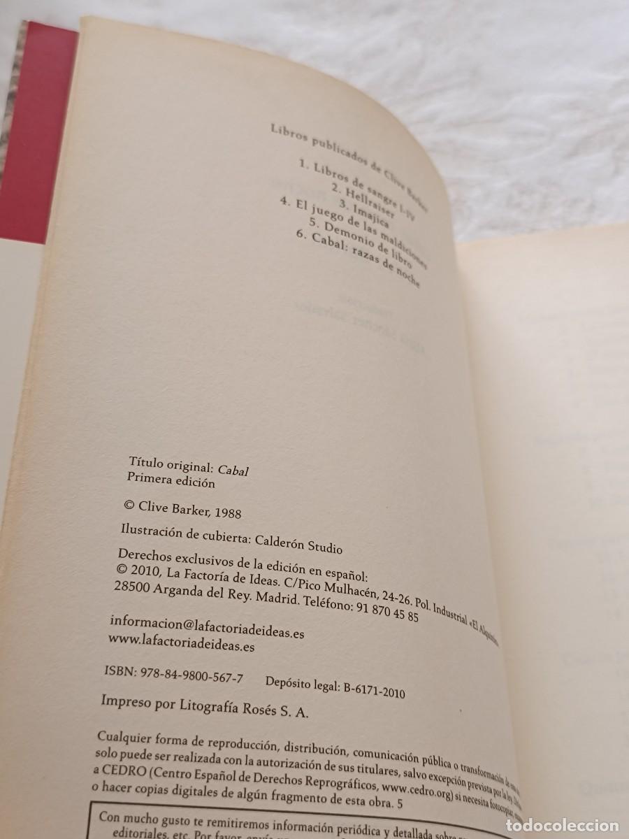 Libros de segunda mano: Cabal de Clive Barker - Foto 6