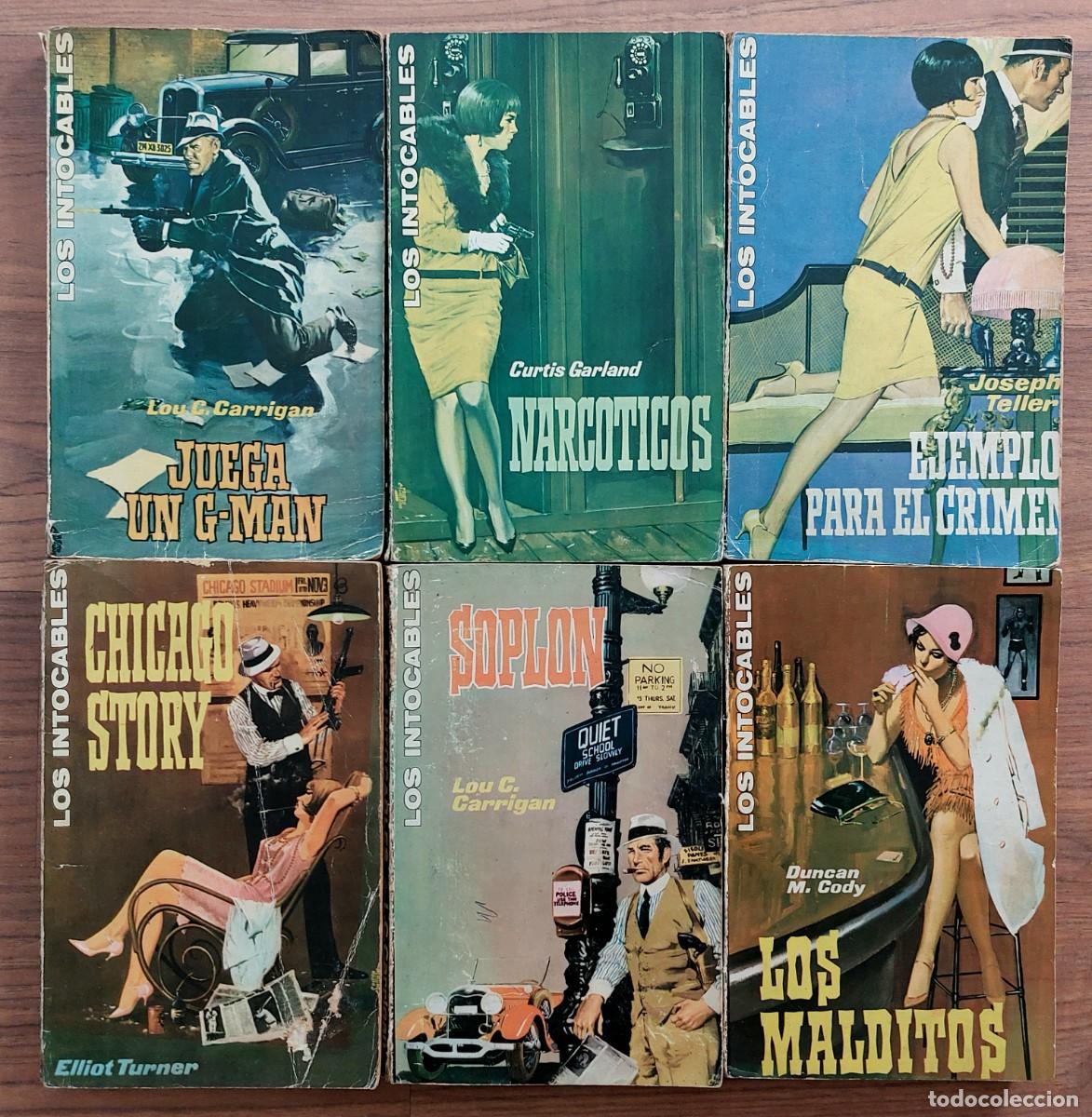 Libros de segunda mano: COLECCION LOS INTOCABLES EDITORIAL ROLLAN- LOTE 6 NOVELAS ANTIGUAS-BOLSILIBROS-PULP