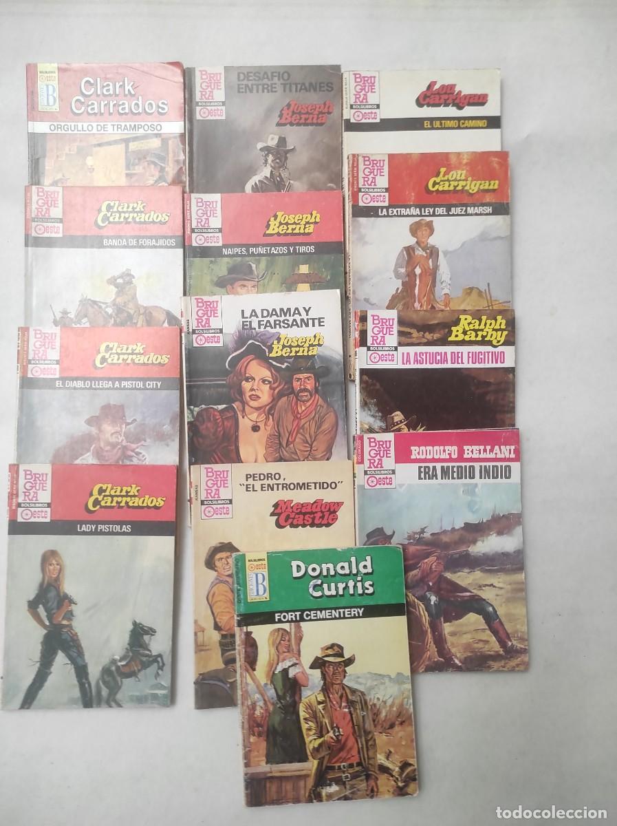 Libros de segunda mano: lote 10 novelas BOLSILIBROS BRUGUERA OESTE ,, CLARK CARRADOS JOSEP BERNA, LOU CARRIGAN ... us