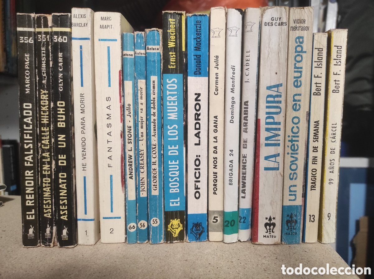 Libros de segunda mano: Lote (17) Misterio: Comisario X, Santillana, Vertice, Antena, Lauro, Mateu, Molino, Bibl. Oro