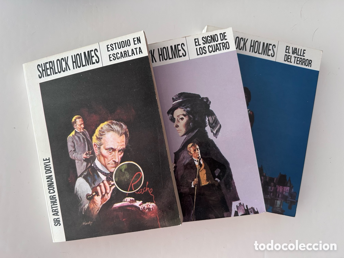 Libros de segunda mano: LOTE SHERLOCK HOLMES. ESTUDIO EN ESCARLATA. EL SIGNO DE LOS CUATRO. EL VALLE DEL TERROR. CONAN DOYLE
