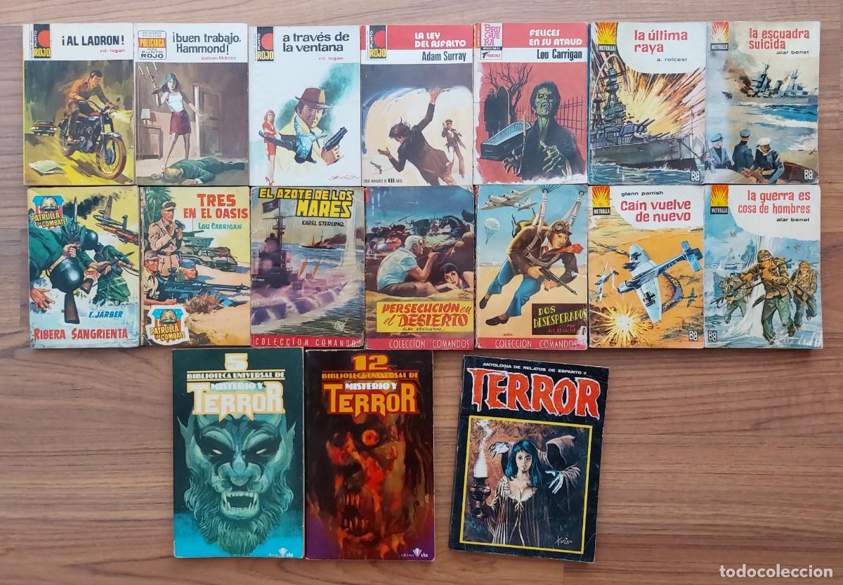Libros de segunda mano: LOTE 17 NOVELAS ANTIGUAS VARIAS COLECCIONES -BOLSILIBROS-PULP