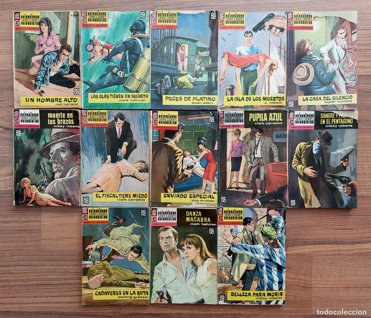 Libros de segunda mano: LOTE 13 NOVELAS ANTIGUAS SELECCIONES SERVICIO SECRETO - BOLSILIBROS-PULP