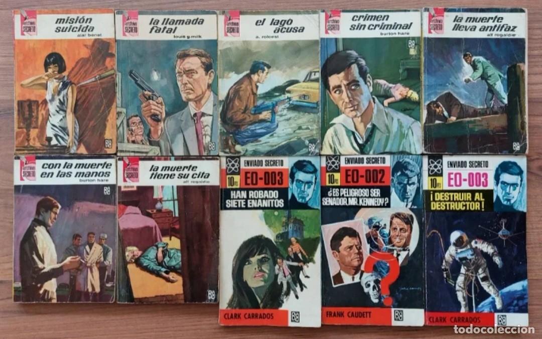 Libros de segunda mano: LOTE 10 NOVELAS ANTIGUAS ARCHIVO SECRETO Y ENVIADO SECRETO - BOLSILIBROS-PULP
