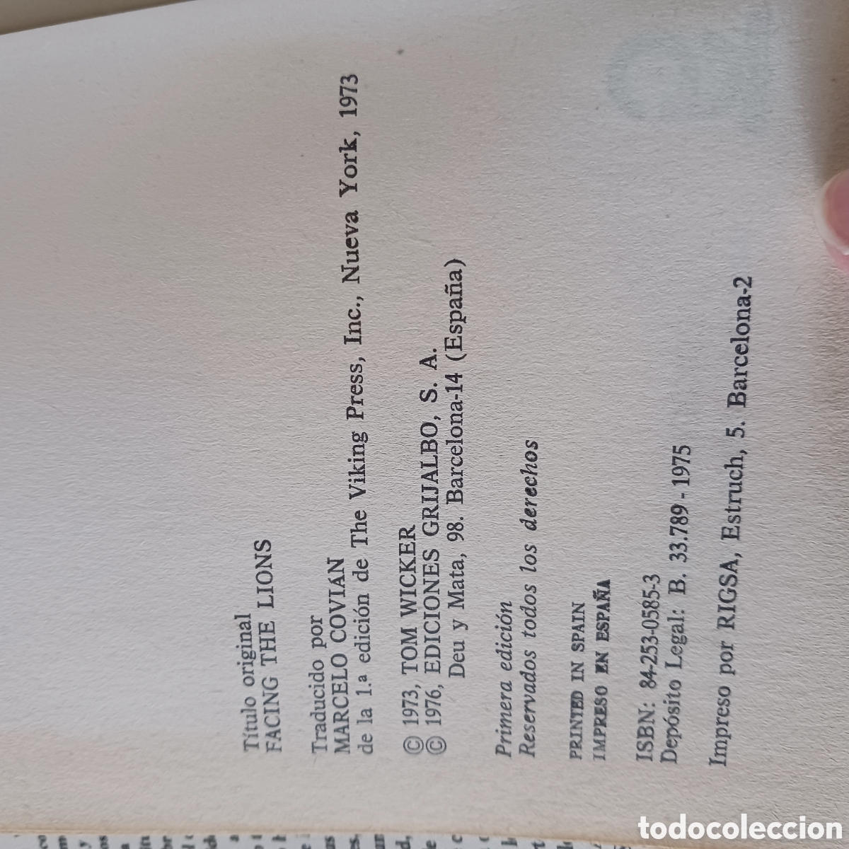 Libros de segunda mano: Frente a los leones de Tom Wicker - Foto 6