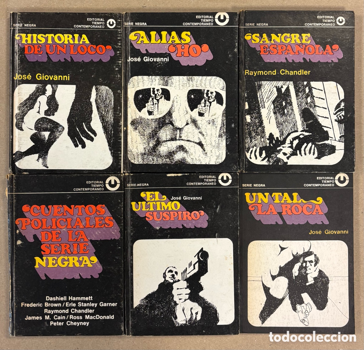 Libros de segunda mano: COLECCI&Oacute;N SERIE NEGRA DE LA EDITORIAL TIEMPO CONTEMPOR&Aacute;NEO. LOTE DE 6 EJEMPLARES.
