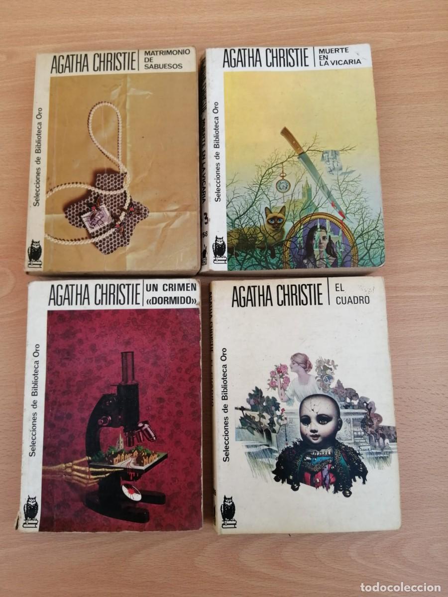 Libros de segunda mano: AGATHA CHRISTIE. LOTE DE 4 TITULOS (UN CRIMEN DORMIDO - EL CUADRO - MUERTE EN LA VICARIA - ...)