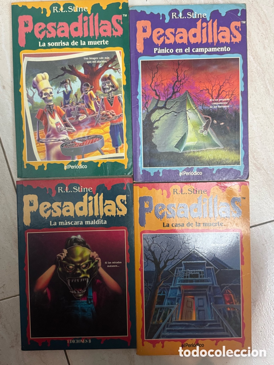 Libros de segunda mano: Lote 4 libros Pesadillas (Goosebumps) R.L. Stine | El Peri&oacute;dico + Ediciones B | A&ntilde;os 90