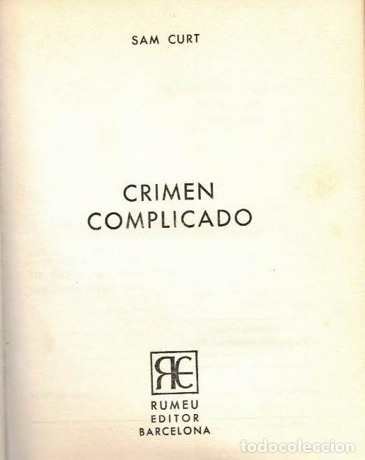 Libros de segunda mano: Sam Curt. Crimen complicado