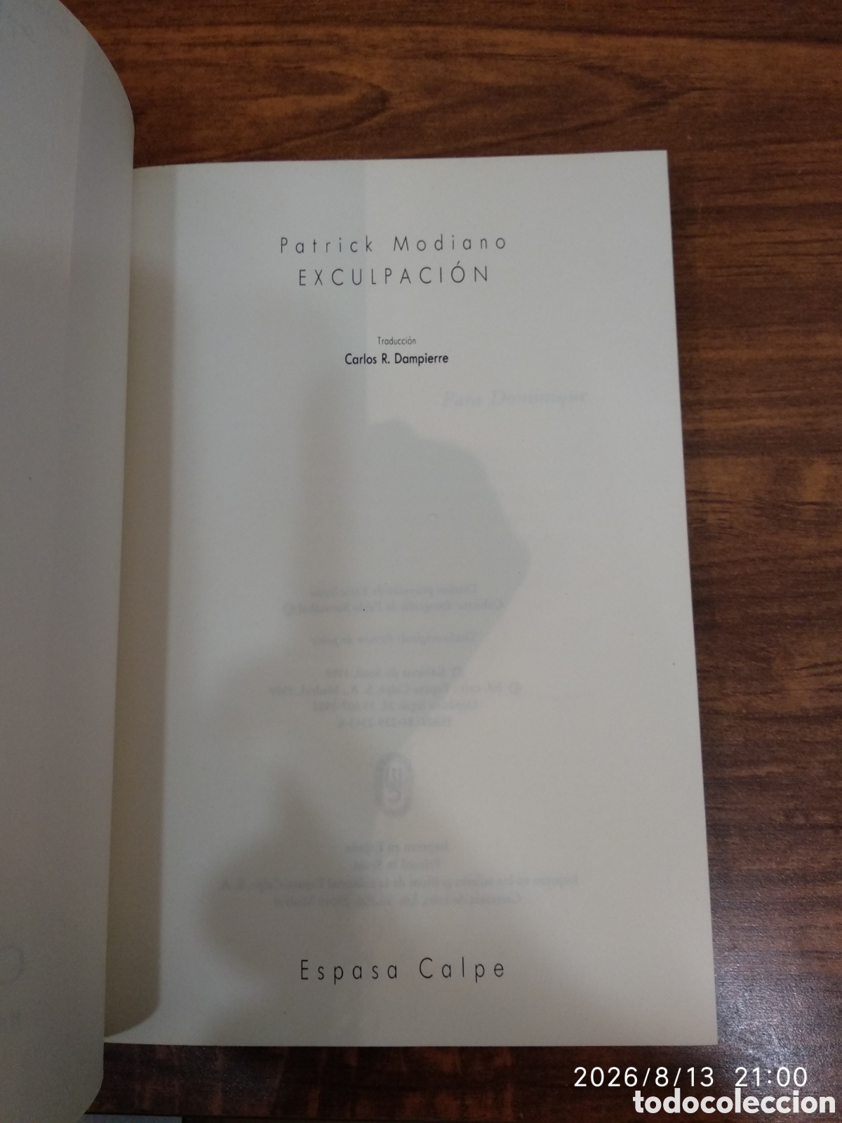 Libros de segunda mano: Exculpaci&oacute;n (Patrick Modiano) - Foto 10