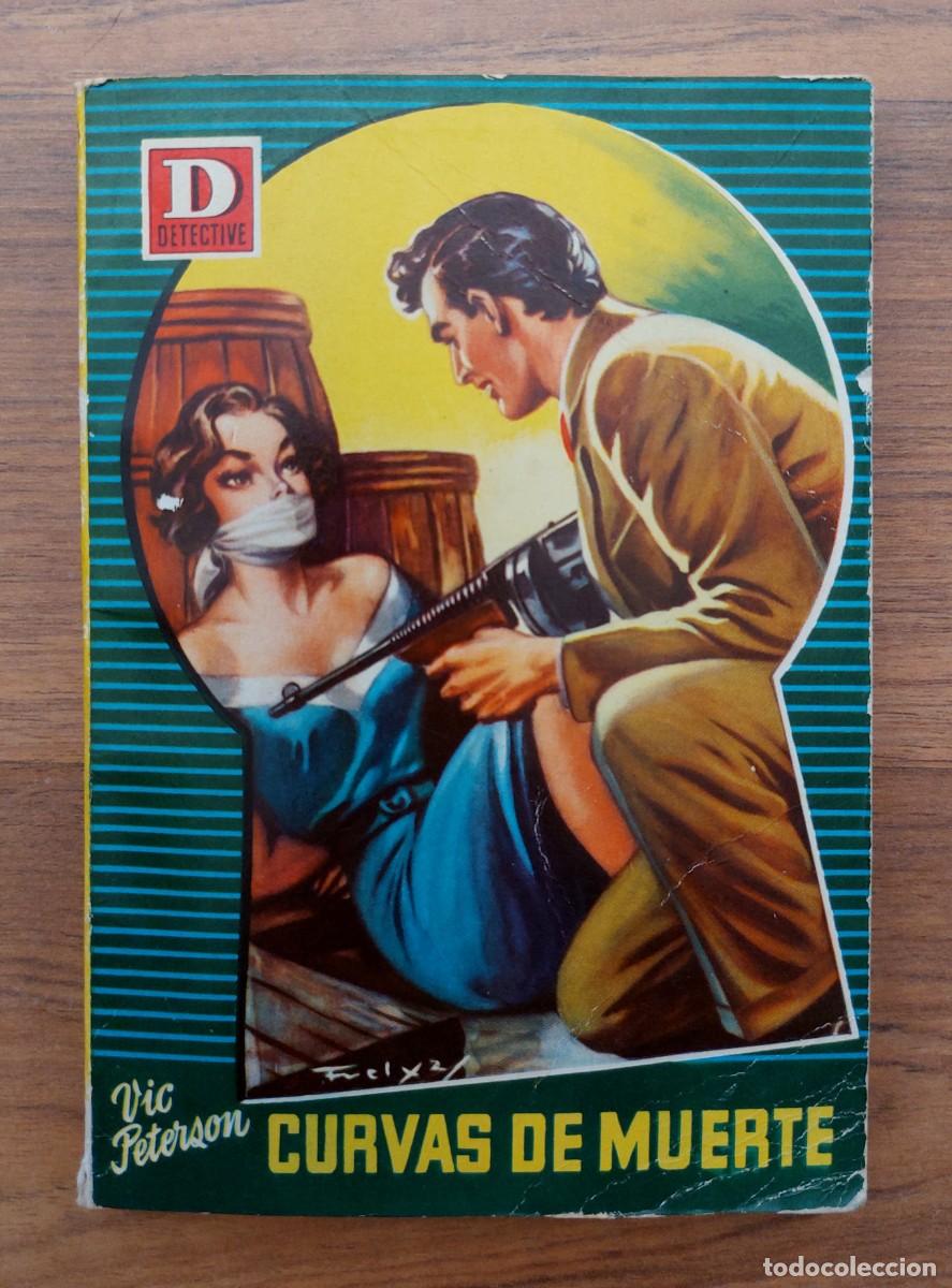 Libros de segunda mano: DETECTIVE BRUGUERA N&ordm; 46-CURVAS DE MUERTE (VIC PETERSON) NOVELAS-BOLSILIBROS-PULP