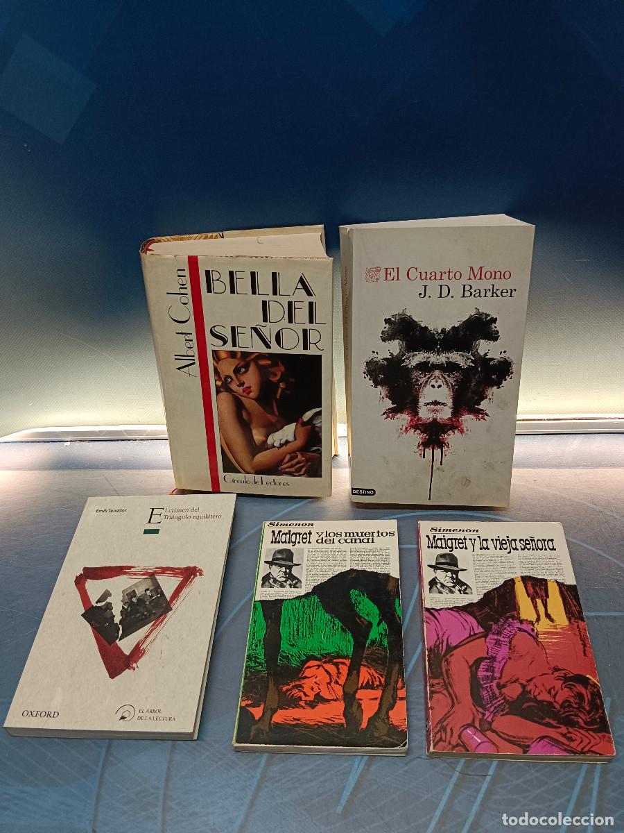 Libros de segunda mano: 5 novelas de misterio y policiacas, El cuarto mono, el crimen del triangulo equil&aacute;tero, bella del