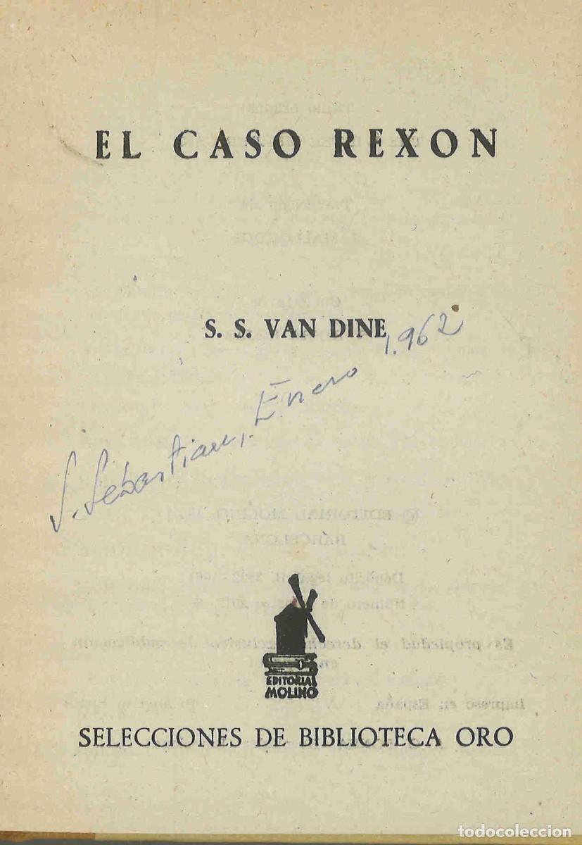Libros de segunda mano: El caso Rexon. S.S.Van Dine. 1961