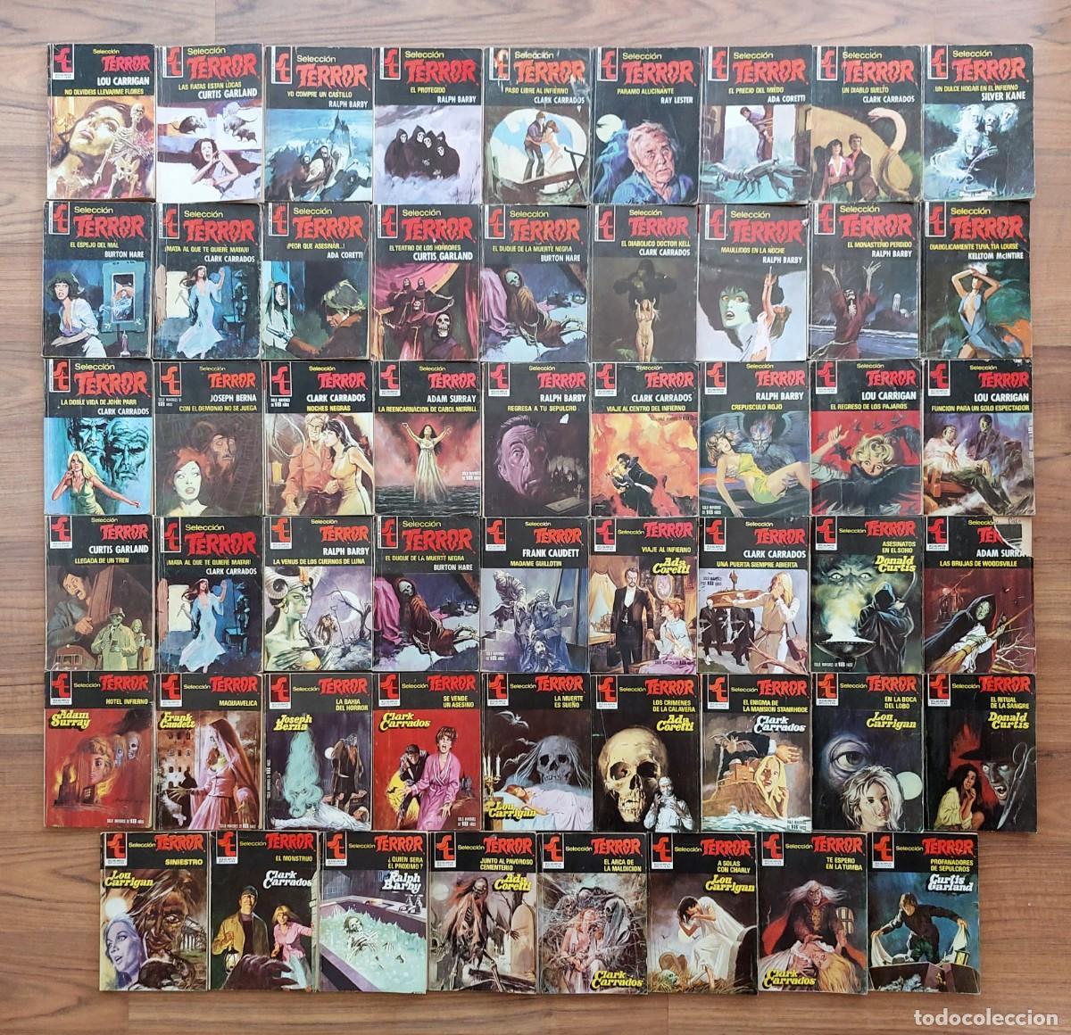 Libros de segunda mano: SELECCION TERROR BRUGUERA - LOTE 53 NOVELAS ANTIGUAS - BOLSILIBROS-PULP
