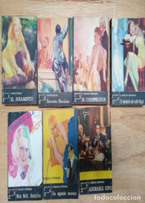 Libros de segunda mano: 7 novelas policiacas, OPPENHEIM, nos 1,2,3,4,5,6, 7, las de la foto,, estado BUENO oferta solo hoy