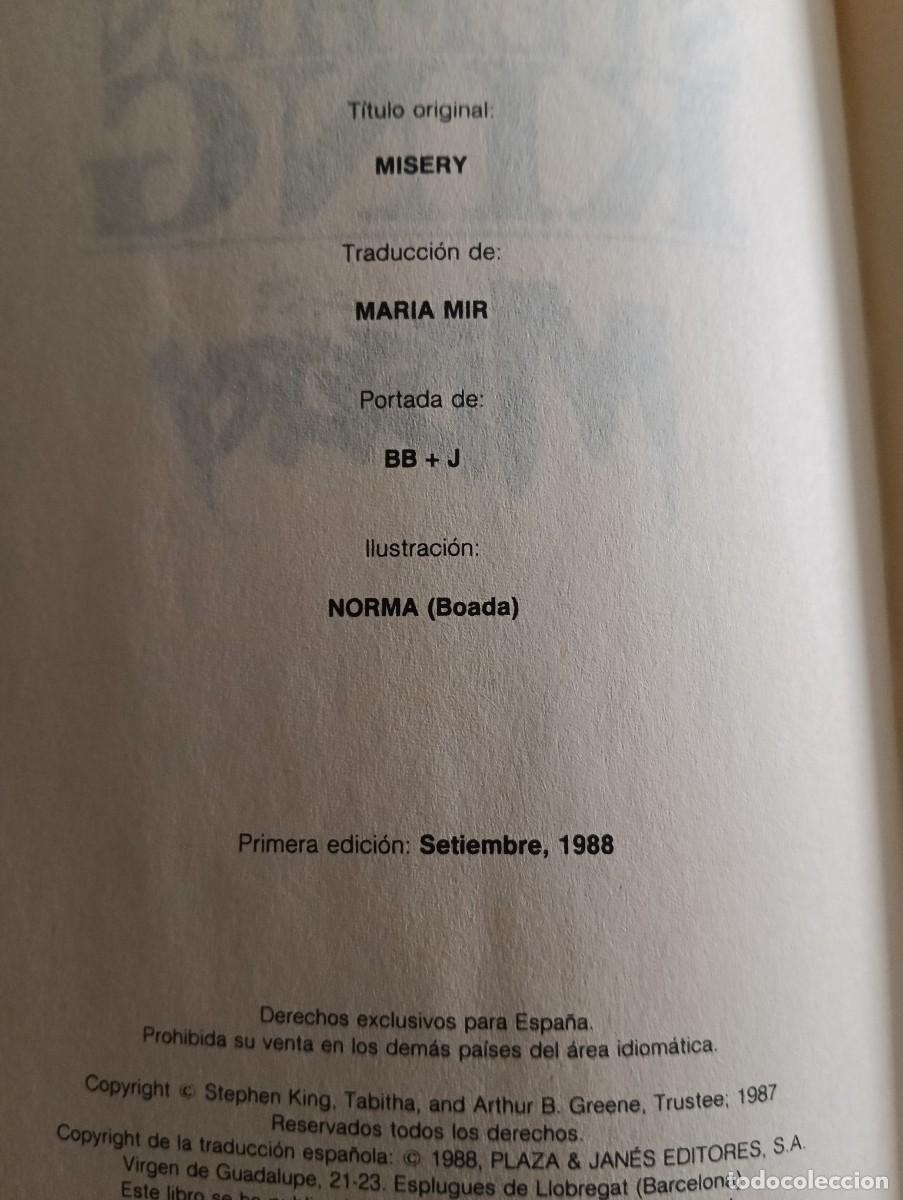 Libros de segunda mano: Stephen King - Misery . PRIMERA EDICI&Oacute;N - Foto 4