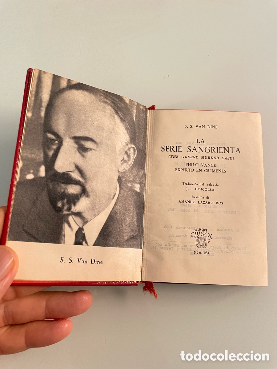 Libros de segunda mano: La serie sangrienta. S.S. Van Dine. Aguilar Crisol 284. 3&ordf; ed. 1963.