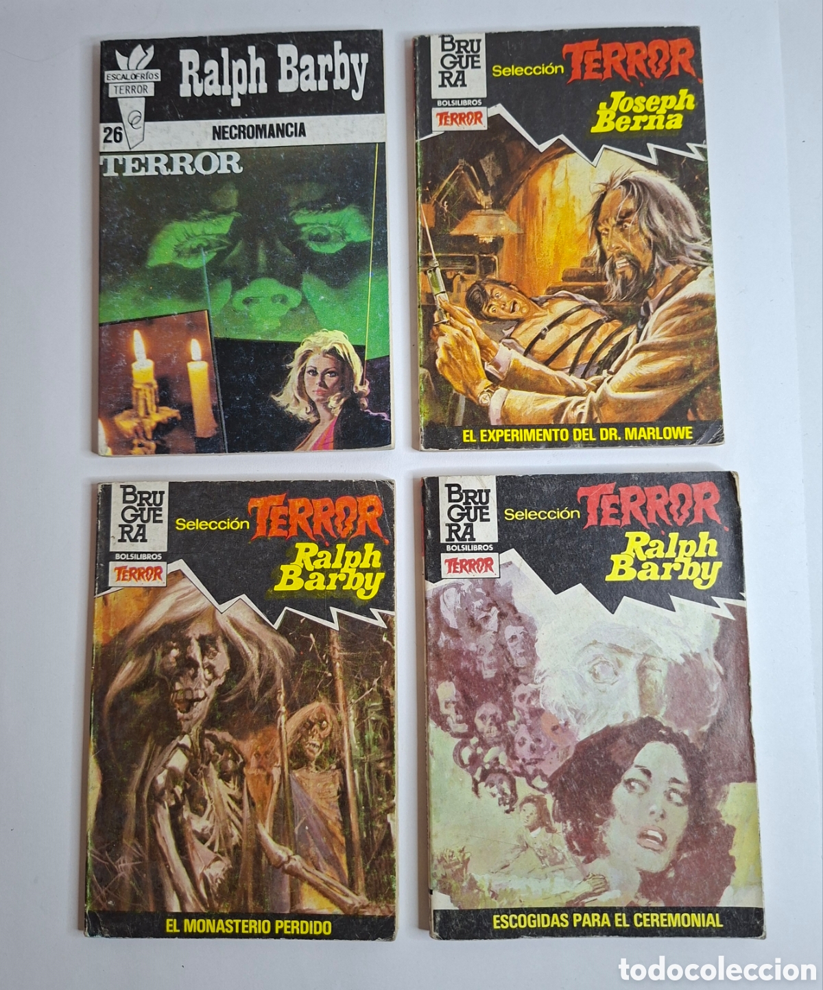 Livres d'occasion: LOTE 4 BOLSILIBROS TERROR. NUEVOS. SIN LEER. BRUGUERA. ESCALOFR&Iacute;OS. RALPH BARBY. JOSEPH BERNA.