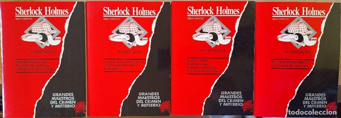Libros de segunda mano: OBRAS COMPLETAS. 4 TOMOS. 1: SHERLOCK HOLMES SIGUE EN PIE. EL ARCHIVO DE SHERLOCK HOLMES. LA REAPARI