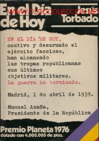 Libros de segunda mano: EN EL DIA DE HOY. JESUS TORBADO. EDIT PLANETA 1976 - Foto 1