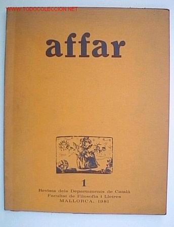 Libros de segunda mano: Affar : revista dels Departaments de catal&agrave; n&ordm; 1 - Foto 1
