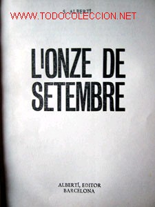 Libros de segunda mano: LONZE DE SETEMBRE, per a S. ALBERT&Iacute;, 1&ordf; edici&oacute;. Catalunya - Foto 1