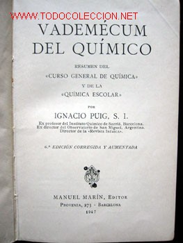 Gebrauchte B&uuml;cher: VADEM&Eacute;CUM del QU&Iacute;MICO, por IGNACIO PUIG