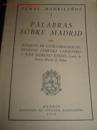 Libros de segunda mano: Palabras sobre Madrid. 1952 - Foto 1