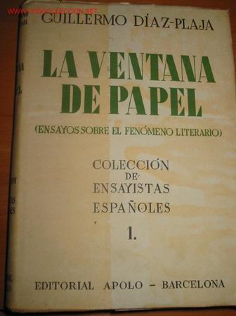Libros de segunda mano: LA VENTANA DE PAPEL. Diaz Plaja. 1.939 - Foto 1